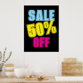 50% Verkoopteken, Detailhandel Signage, Kleurrijke Poster (Keuken)