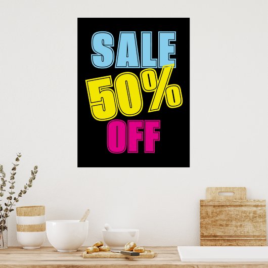 50% Verkoopteken, Detailhandel Signage, Kleurrijke Poster (Keuken)