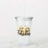 50 Vijftig en Fabulous Gold Glitter Gift Party Acryl Drinkbeker (Voorkant)