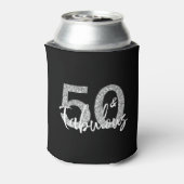 50 Vijftig en Fabulous Verjaardag Zilveren Glitter Blikjeskoeler (Blikje Achterkant)