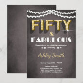50 Vijftig en fantastische verjaardagsuitnodiging  Kaart (Voorkant / Achterkant)