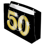 50 Vijftigste verjaardag Large Cadeautasje (Achterkant Gekanteld)