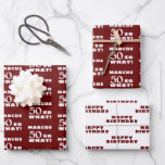 50 wat Funny Quote Typografie 50th Birthday Inpakpapier Vel<br><div class="desc">Rood 50 dus wat een grappige citaat typografie 50th Birthday Wrapping Paper Sheets. 50e verjaardag gepersonaliseerd inpakpapier met een grappige en motivatie quote 50 Dus wat. Voeg je naam toe.</div>
