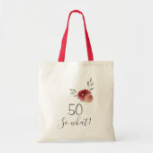 50 wat Waterverf Roos Floral 50th Birthday Tote Bag (Voorkant)