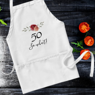 50 Wat Waterverf Roos Funny 50th Birthday Standaard Schort
