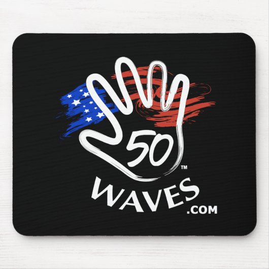 50 Waves Mousepad Black Muismat (Voorkant)