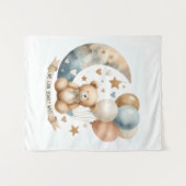 50" X 60" Tapestry Neutral Teddy Gender Reveal Wandkleed (Voorkant (horizontaal))