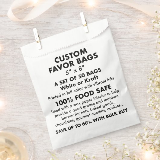 50 x aangepaste gepersonaliseerde witte favoriete bedankzakje (Geknipt)