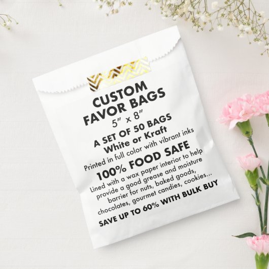 50 x aangepaste gepersonaliseerde witte favoriete  bedankzakje (Gezegeld)