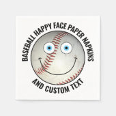 50 x Custom Baseball Party BLUE EYES Happy Face Servet (Voorkant)