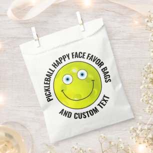 50 x Custom Pickleball Party BLUE EYES Happy Face Bedankzakje