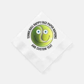 50 x Custom Tennis Ball Party BLUE EYES Happy Face Servet