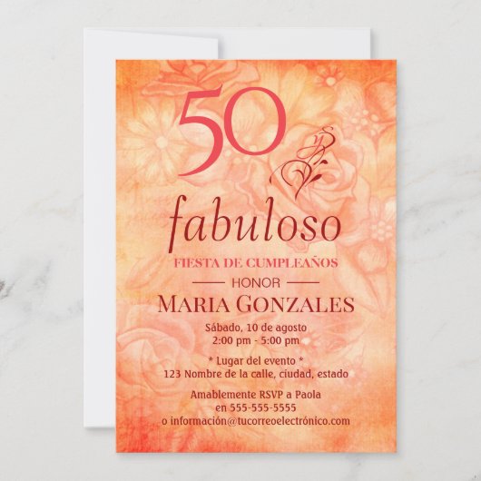 50 Y fabuloso Chic Floral Pattern Kaart (Voorkant)