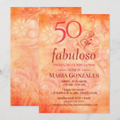 50 Y fabuloso Chic Floral Pattern Kaart (Voorkant / Achterkant)