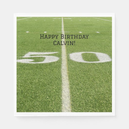 50 Yard Line Field Football verjaardagsfeestje Servet (Voorkant)