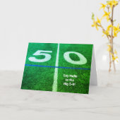 50 Yard Line football Field 50ste verjaardagskaart Kaart (Gele Bloem)