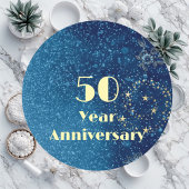 50 Year Anniversary Bond & Seal Sparkling Blue  Ronde Sticker