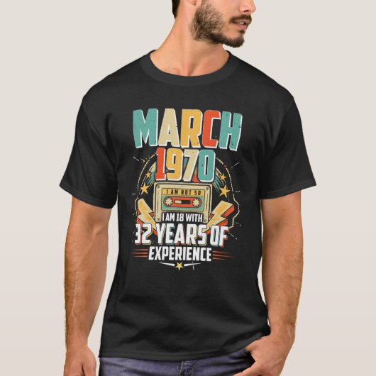 50 Year Old, 50Th Birthday, 1970 March T-shirt (Voorkant)