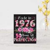 50 Year Old Made In 1976 Floral 50th Birthday Wome Kaart (Gele Bloem)