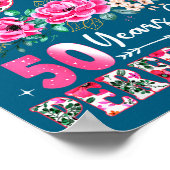 50 Year Old Made In 1976 Floral 50th Birthday Wome Poster (Hoek)