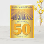 50 Year Sober Anniversary | Golden Ray 12 Step Kaart (Gele Bloem)