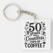 50 Years and Countless Cups of Coffee Sleutelhanger (Voorkant)