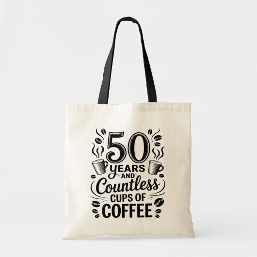 50 Years and Countless Cups of Coffee Tote Bag (Voorkant)