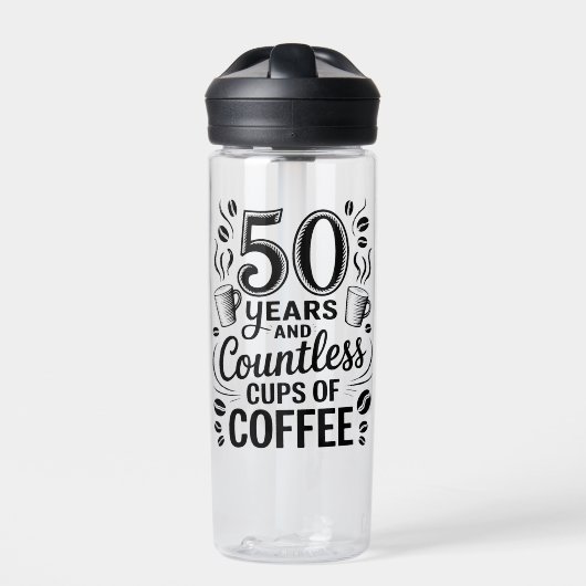 50 Years and Countless Cups of Coffee  Waterfles (Voorkant)