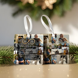 50 Years Anniversary Infinity Photo Collage Gift Metalen Ornament