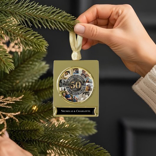50 Years Golden Anniversary Infinity Photo Collage Verguld Banner Ornament