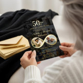 50 Years Love Infinity Photo Collage Jubileum Folie Uitnodiging