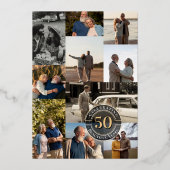 50 Years Love Infinity Photo Collage Jubileum Folie Uitnodiging (Achterkant)