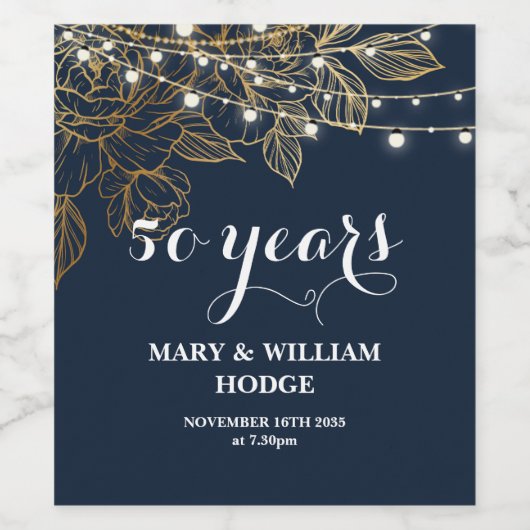 50 Years of Forever: An Anniversary to Remember" Wijn Etiket (Enkel label)