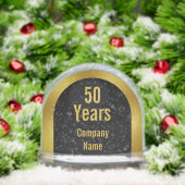 50 Years of Service Black and Gold Employee Sneeuwbol (Kerstmis)