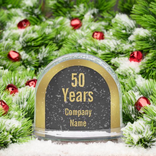 50 Years of Service Black and Gold Employee Sneeuwbol (Kerstmis)