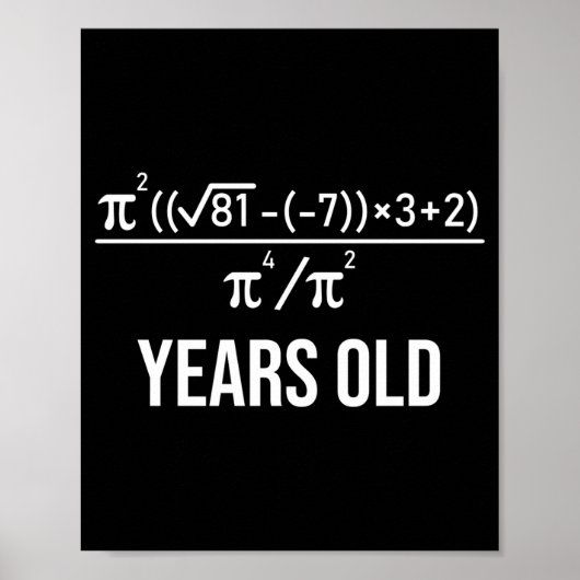 50 Years Old Equation Funny 50th Birthday Math  Poster (Voorkant)