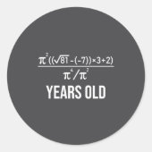 50 Years Old Equation Funny 50th Birthday Math  Ronde Sticker (Voorkant)