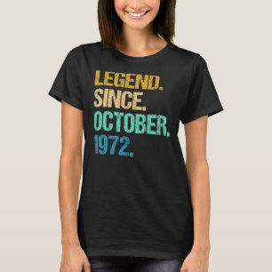 50 Years Old Legend Since October 1972 50th Birth T-shirt