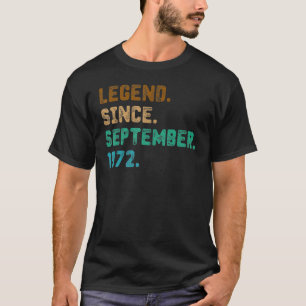 50 Years Old Legend Since September 1972 50th Bir T-shirt