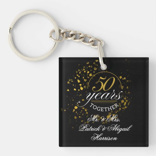 50 Years Together Golden Wedding Anniversary Gift Sleutelhanger (voorkant)