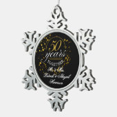 50 Years Together Golden Wedding Anniversary Gift Tin Sneeuwvlok Ornament (Rechts)
