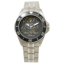 50 Years Together Golden Wedding Anniversary Party Horloge
