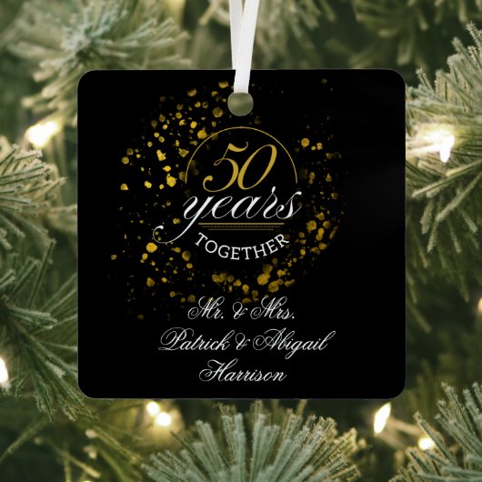 50 Years Together Wedding Anniversary Keepsake Metalen Ornament (Insitu)