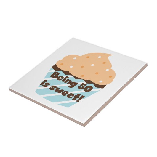 50 zijn is zoete T-shirts en cadeautjes Tegeltje (Zijkant)