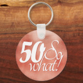 50 zo Welk Manuscript Roos Gold Metal 50th Birthda Sleutelhanger (Voorkant)