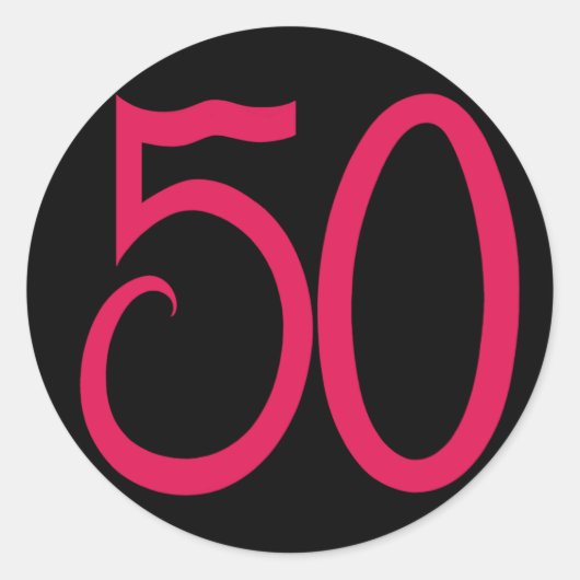 50 Zwarte Sticker (Voorkant)