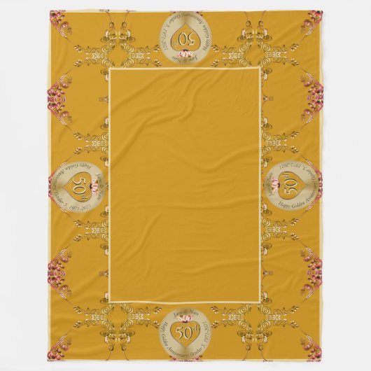 50e/1e gouden oker fleece deken (Voorkant)