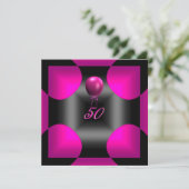 50e 50e Abstract-roze 3 ballon van Birthday Party Kaart (Staand voorkant)