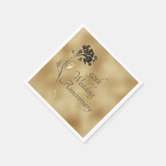 50e 50e Gold Jubileum Elegant Waterverf Servet (Hoek)