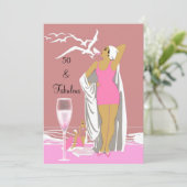 50e 50e verjaardag Retro Diva Pink Art deco Kaart (Staand voorkant)